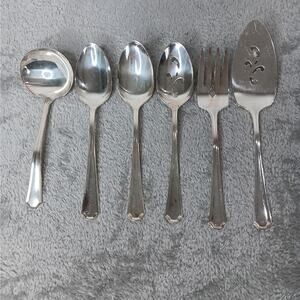 6 Piece Serving Set Oneida Silversmiths Clairhill-Fairhill Pattern Vintage 1970s